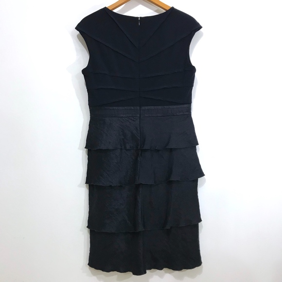 Adrianna Navy Tiered Short Evening Dress - Picture 8 of 8